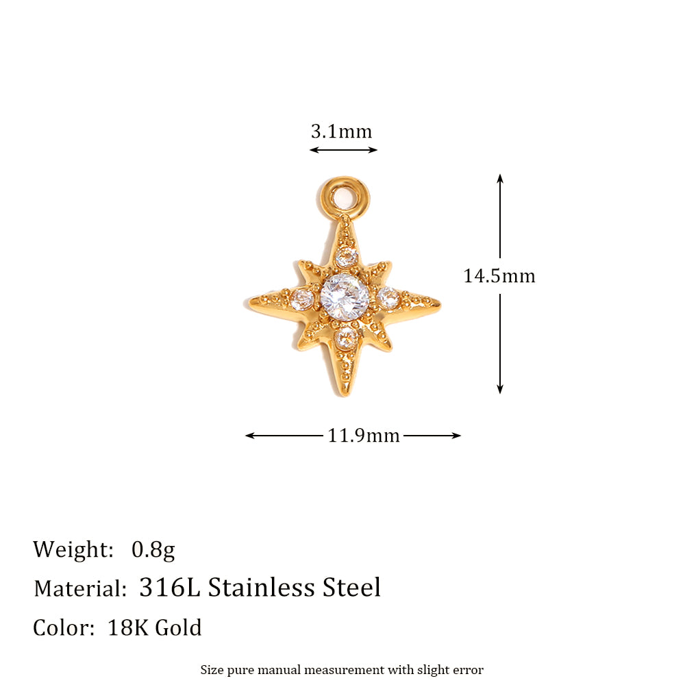 Sea Pearl Flower Heart 18k Gold Stainless Steel Pendants Charm Waterproof Necklaces