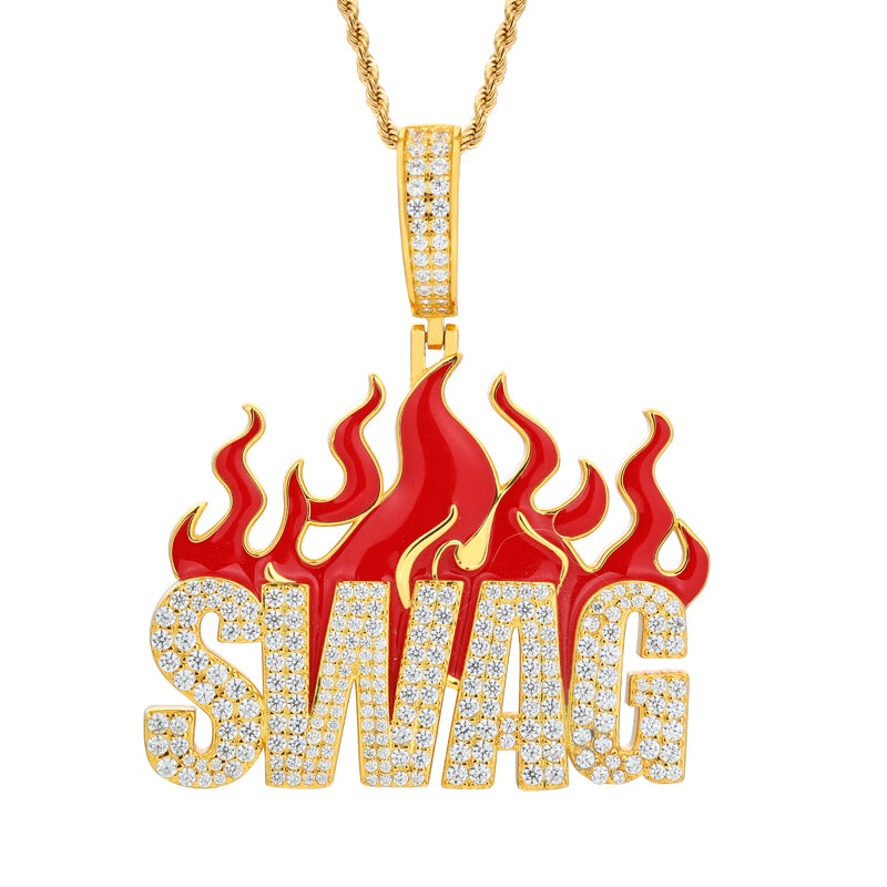 Fire Swag | 925 Solid Silver Moissanite Diamond Iced Blinged Out Hip Hop Pendant