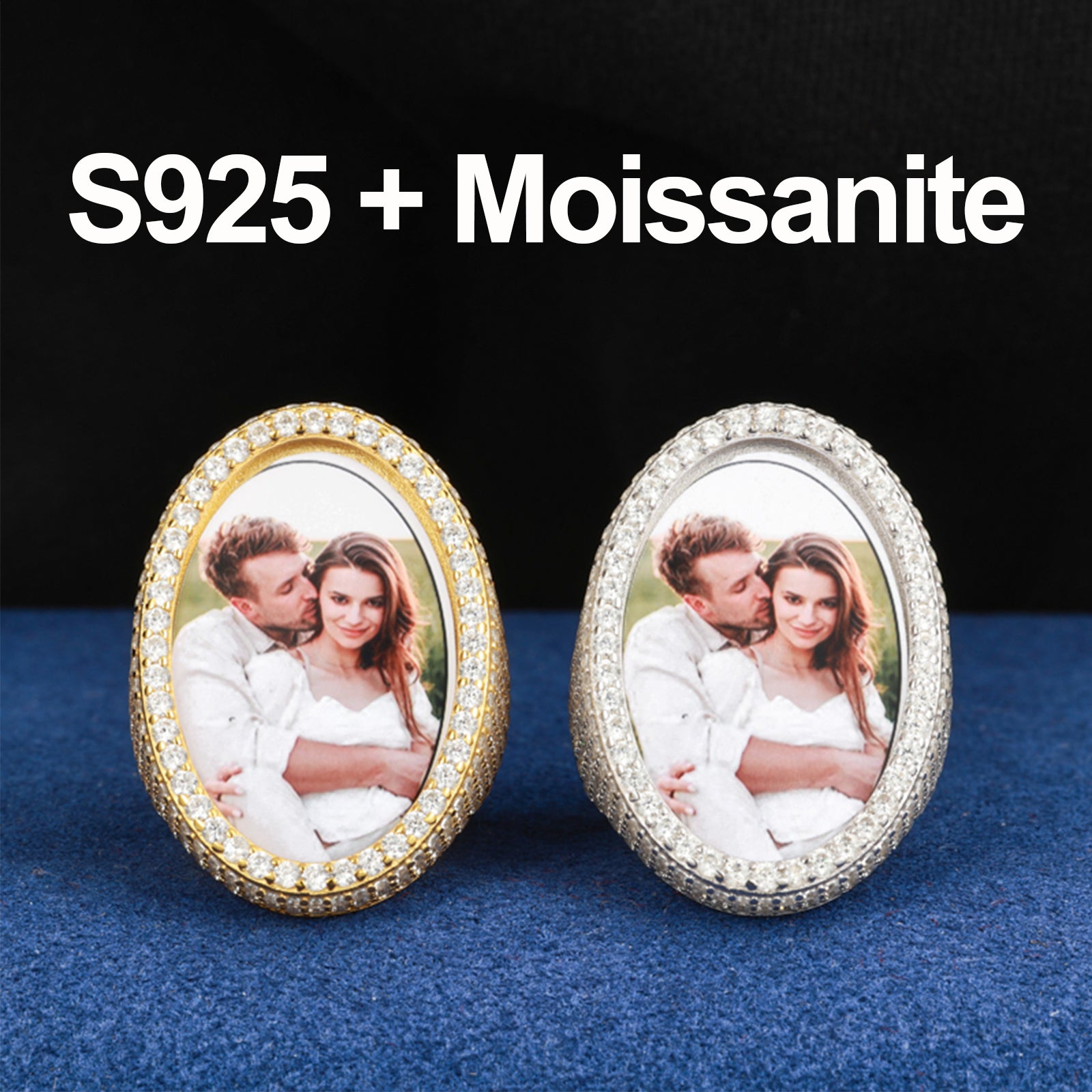 Precious Moments | Solid Sterling Silver Moissanite Diamond Hip Hop Photo Memory Rings