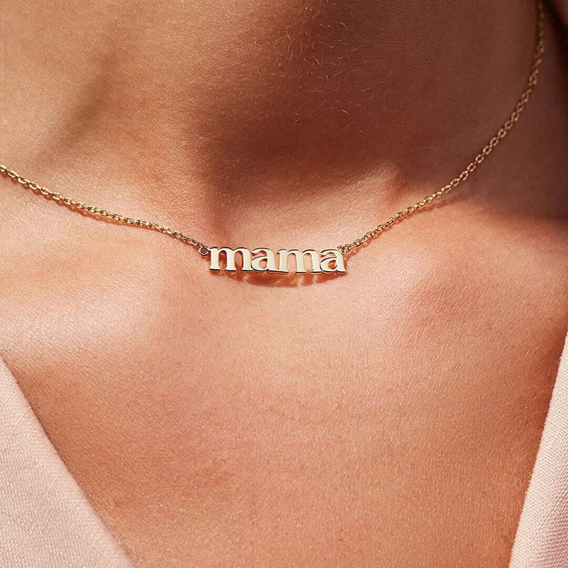 MAMA | 18k Gold No Fade Stainless Steel Mama Mom Tarnish Free Initial Letter Necklace