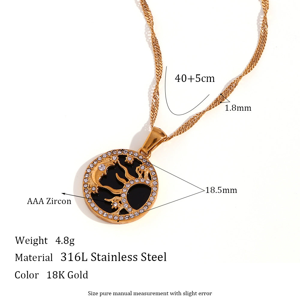 Ladies 18k Gold Waterproof Stainless Steel Heart Freshwater Pearl Pendant Necklaces