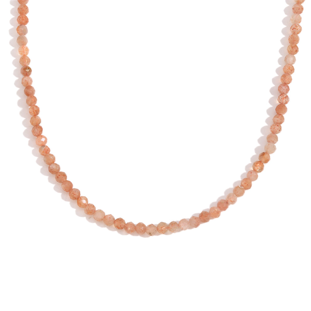 Natural Stone Amazonite 18k Gold Stainless Steel Hypoallergenic Waterproof Necklace