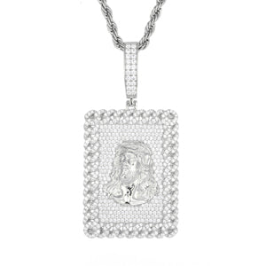 Radiance | Solid Silver Moissanite Diamond Radiant Cross Hip Hop Pendant Chain
