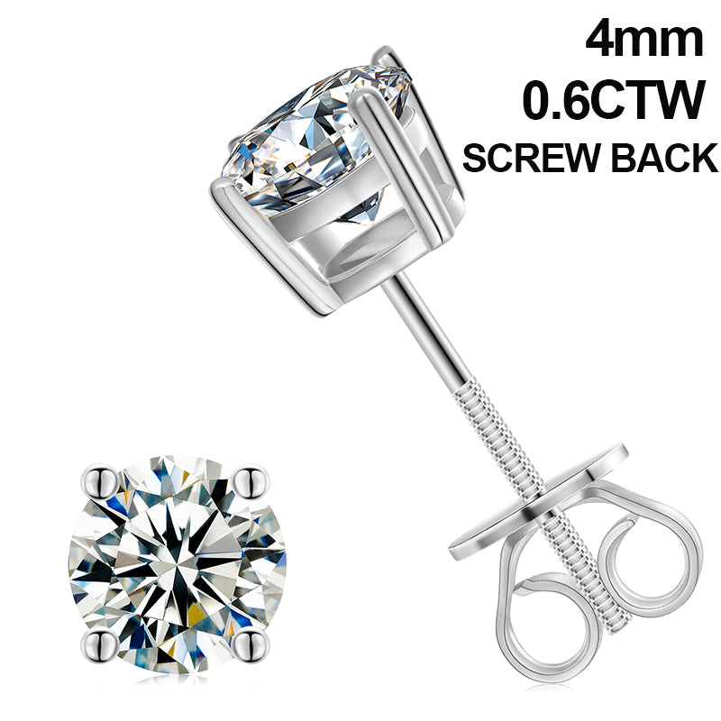 Mens Solid 925 Sterling Silver Moissanite Diamond Arrow Cross Stud Hip Hop Earrings