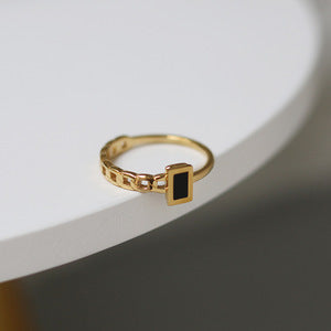 Women's Solid Stainless Steel Waterproof 18k Gold Fashion Rings