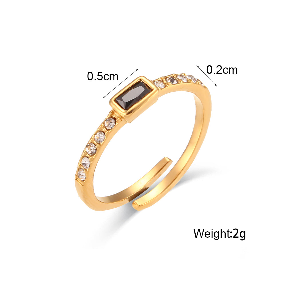 Women's Solid Stainless Steel Waterproof 18k Gold Fashion Rings