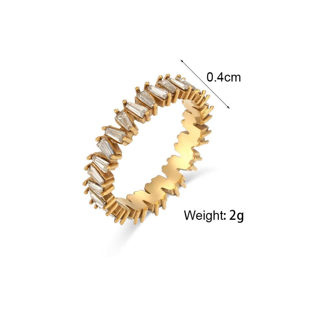 Women's Solid Stainless Steel Waterproof 18k Gold Fashion Rings