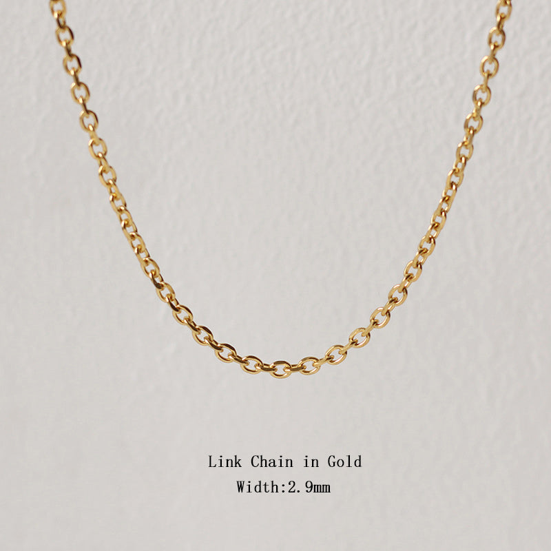 18k Gold Stainless Steel Thin Delicate Link Flower Coin Cuban Chain Layered Necklace