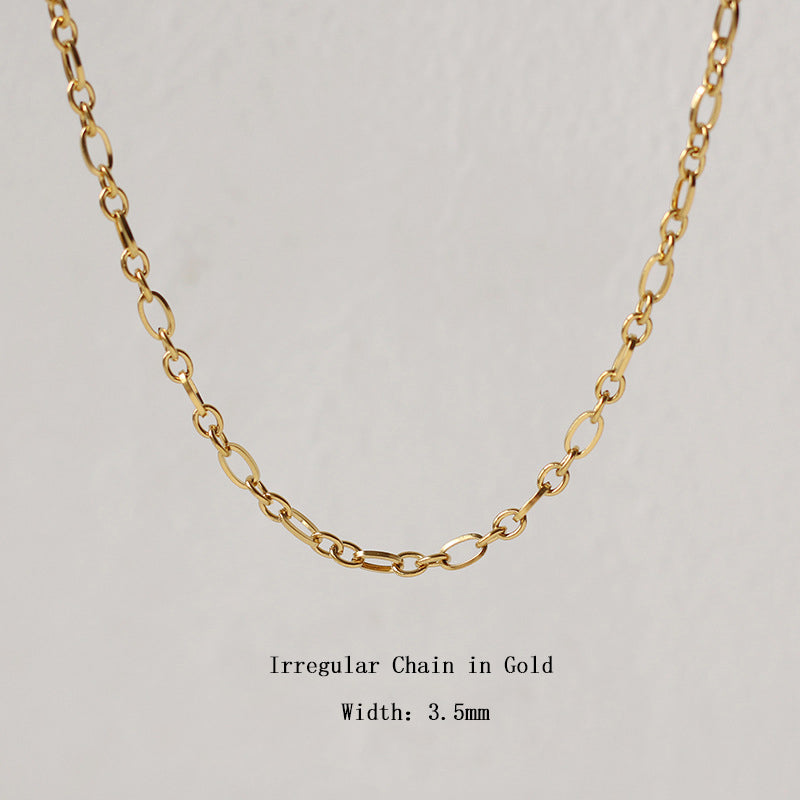 18k Gold Stainless Steel Thin Delicate Link Flower Coin Cuban Chain Layered Necklace