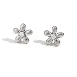 18k Gold Tarnish Free Mini CZ Flower Crown Horse Bling Stainless Steel Earrings