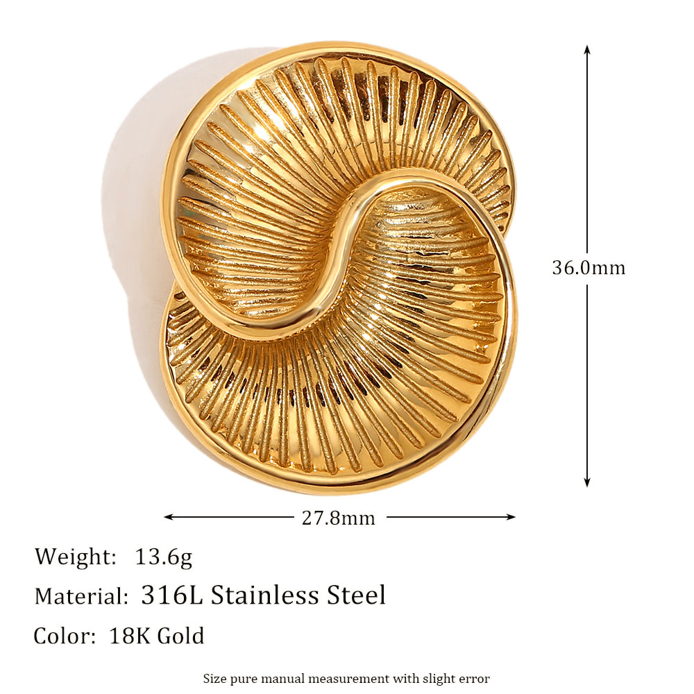 18k Gold Moon Starfish Imitation Pearl Heart Shell Stainless Steel Brooches