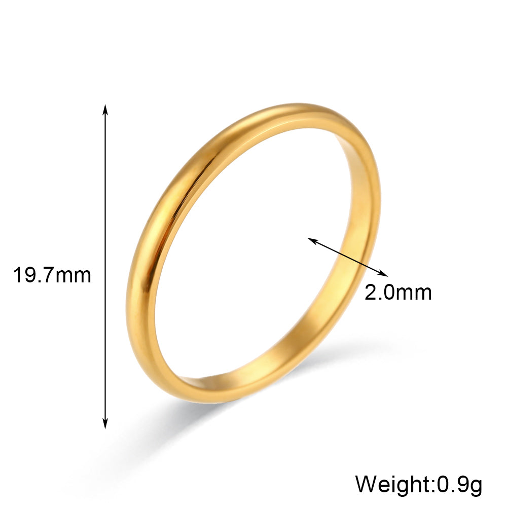 Waterproof Stainless Steel 18k Gold Silver Bling Bling 2mm 4mm 6mm Stackable Rings
