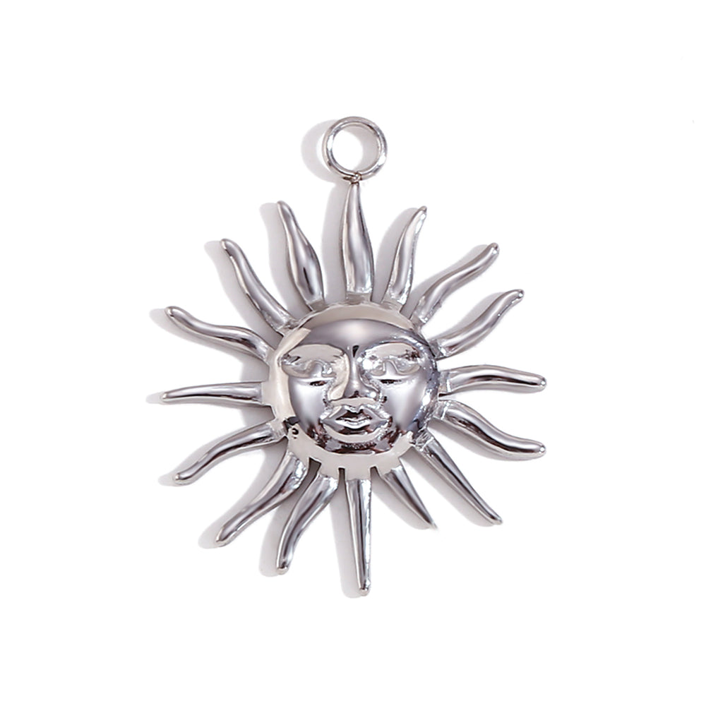 DIY Stainless Steel Waterproof Face Sun Cross Sunflower All seeing Eye Charms Pendants Bracelets