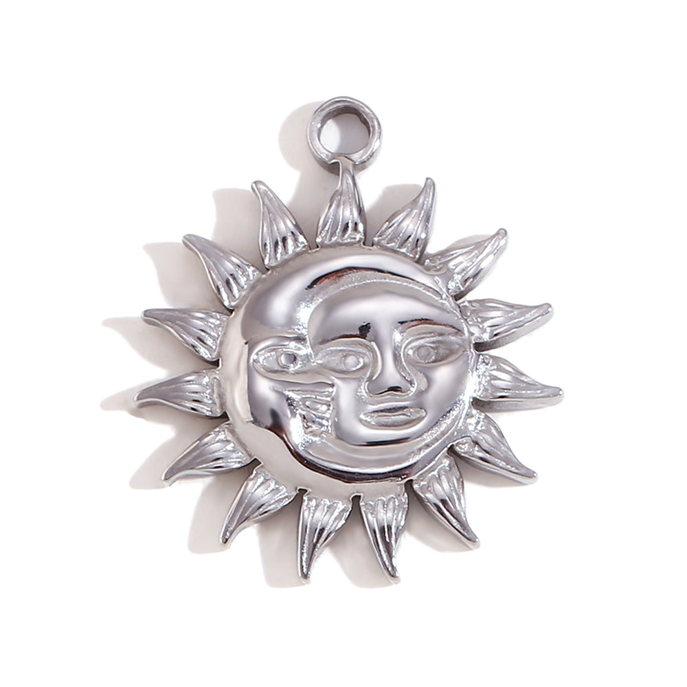 DIY Stainless Steel Waterproof Face Sun Cross Sunflower All seeing Eye Charms Pendants Bracelets