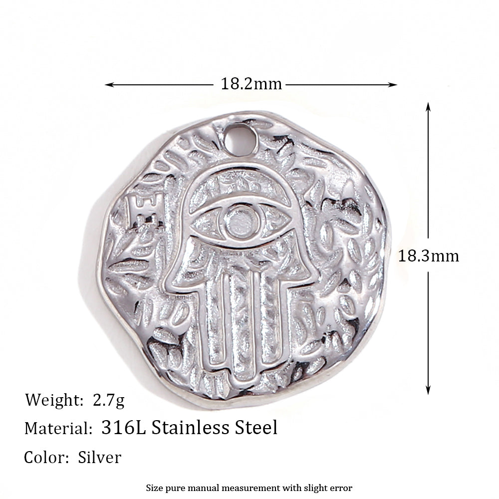 DIY Stainless Steel Waterproof Face Sun Cross Sunflower All seeing Eye Charms Pendants Bracelets