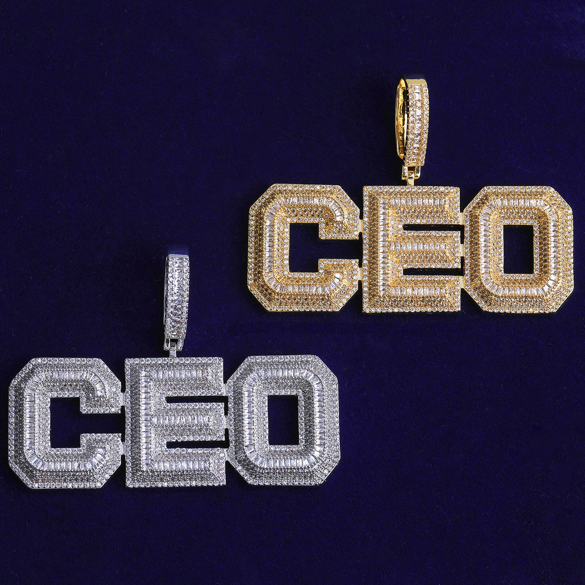 Top Floor | Iced Blinged Out VVS Diamond CZ Baguette Stone CEO Hip Hop Pendant