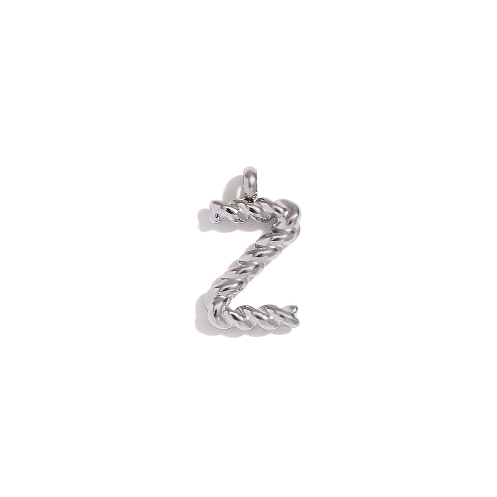 18k Gold Silver Tarnish Free Stainless Steel Mini Twisted Letter Pendant Necklaces