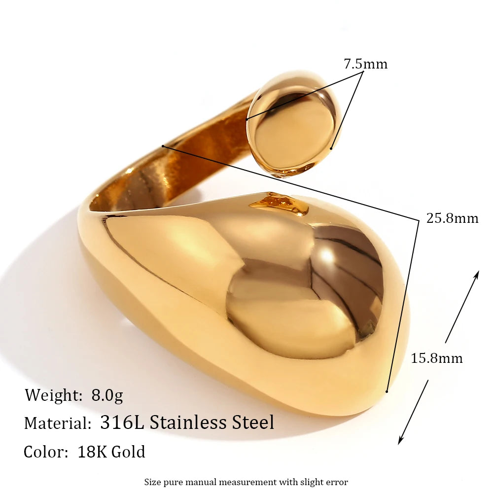 18k Gold Over Stainless Steel Princess Tear Drops Waterproof Necklace Earrings Jewelry Set