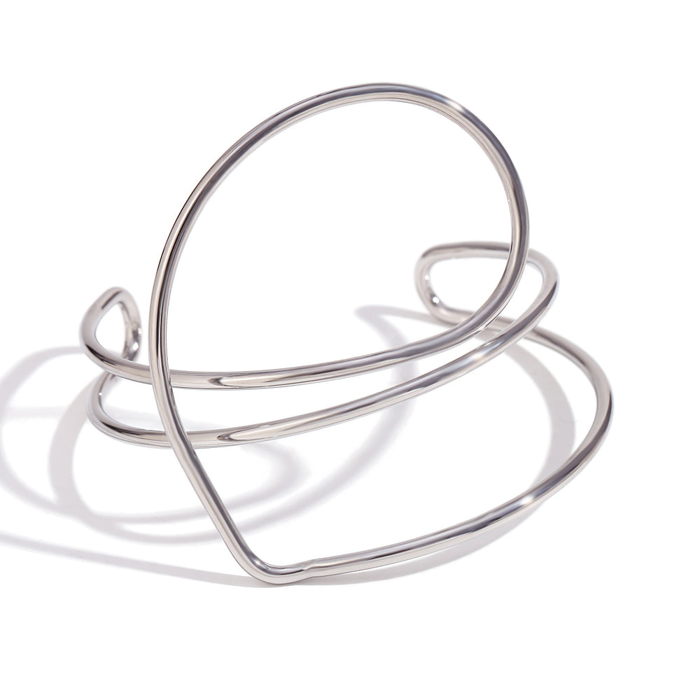 18k Gold Solid Stainless Steel Waterproof Line Heart Bracelet