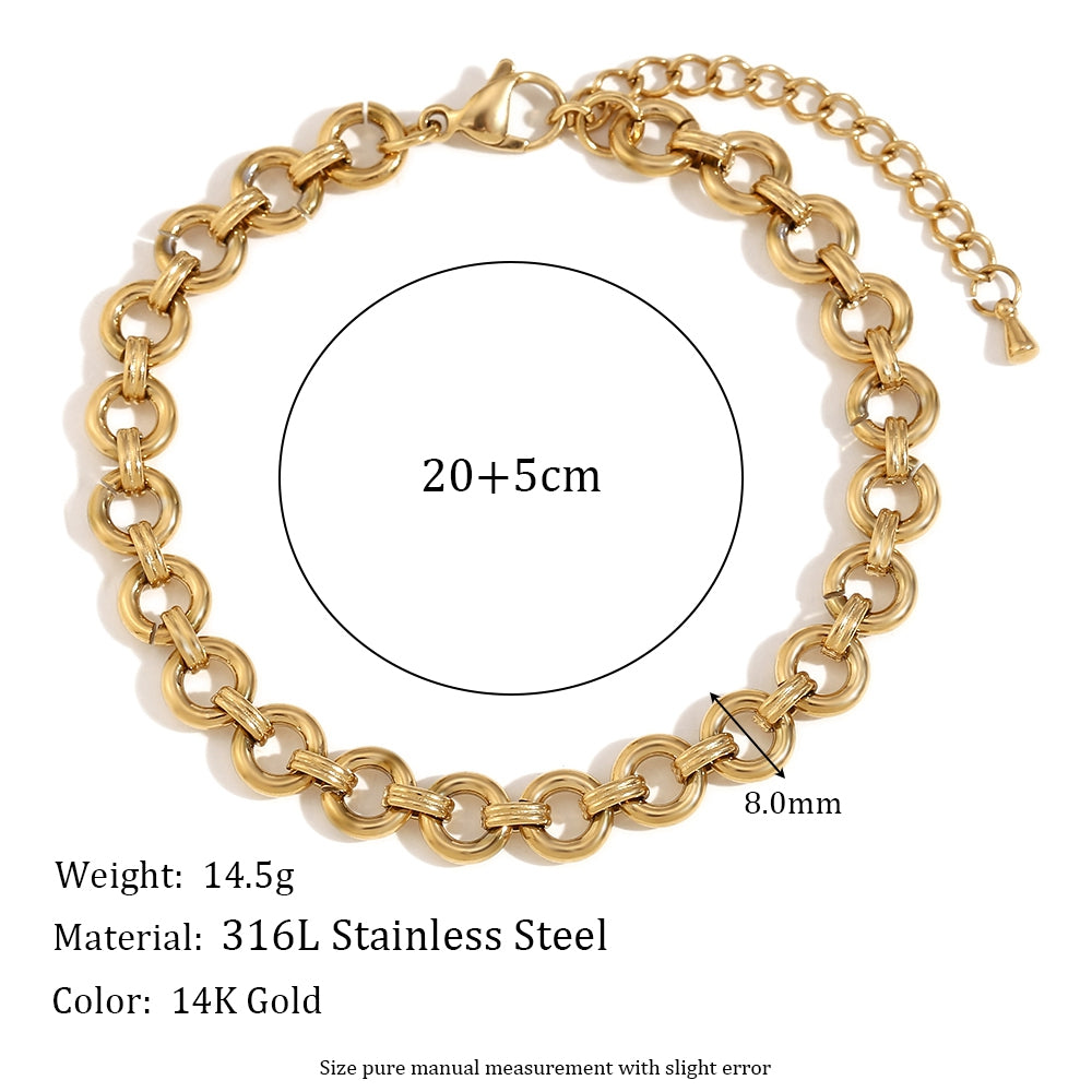 18k Gold Stainless Steel Waterproof Paper Clip Knot Bowtie Link Chain Anklet Ankle Bracelets