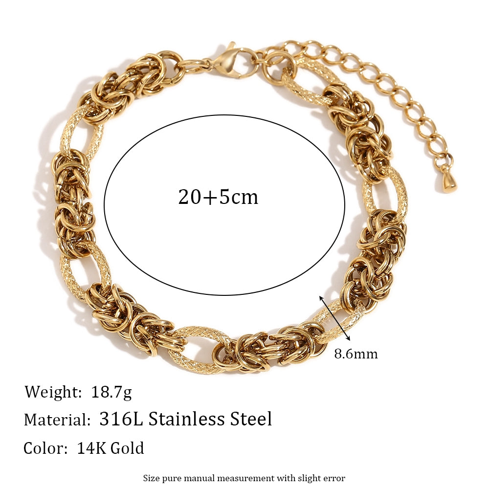 18k Gold Stainless Steel Waterproof Paper Clip Knot Bowtie Link Chain Anklet Ankle Bracelets