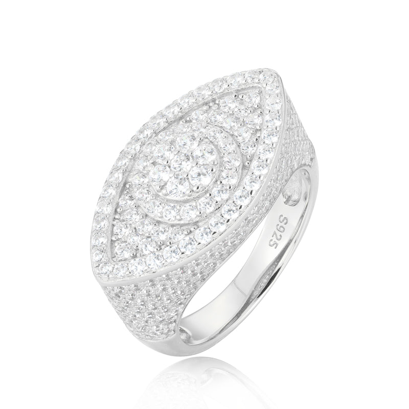 Turkish Evil Eye | Solid 925 Sterling Silver Moissanite Diamond All Seeing Eye Rings