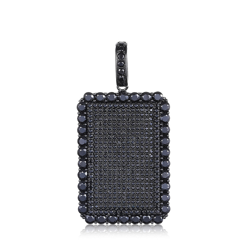 All Black Everything | Moissanite Diamond 925 Silver Iced Blinged Out Dog Tag Hip Hop Pendant