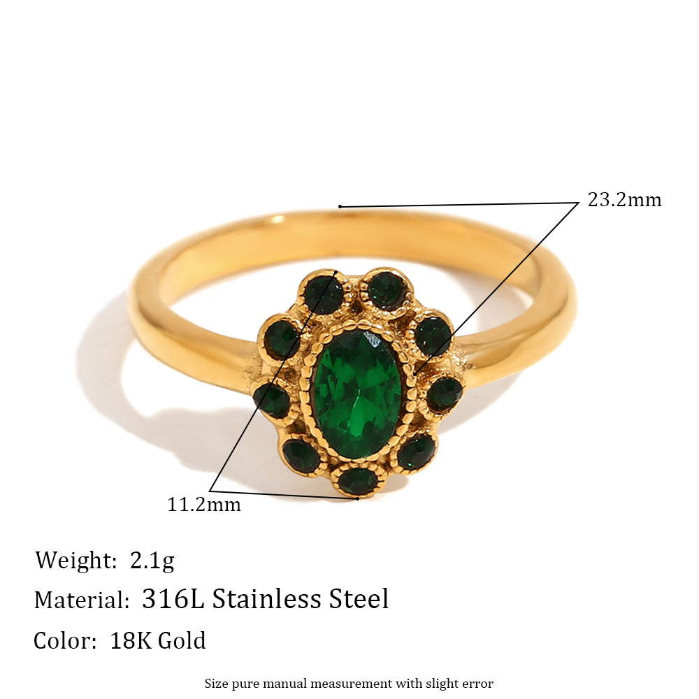 Luxurious Elegant 18k Gold Fashion Pearl Stainless Steel Waterproof Ring