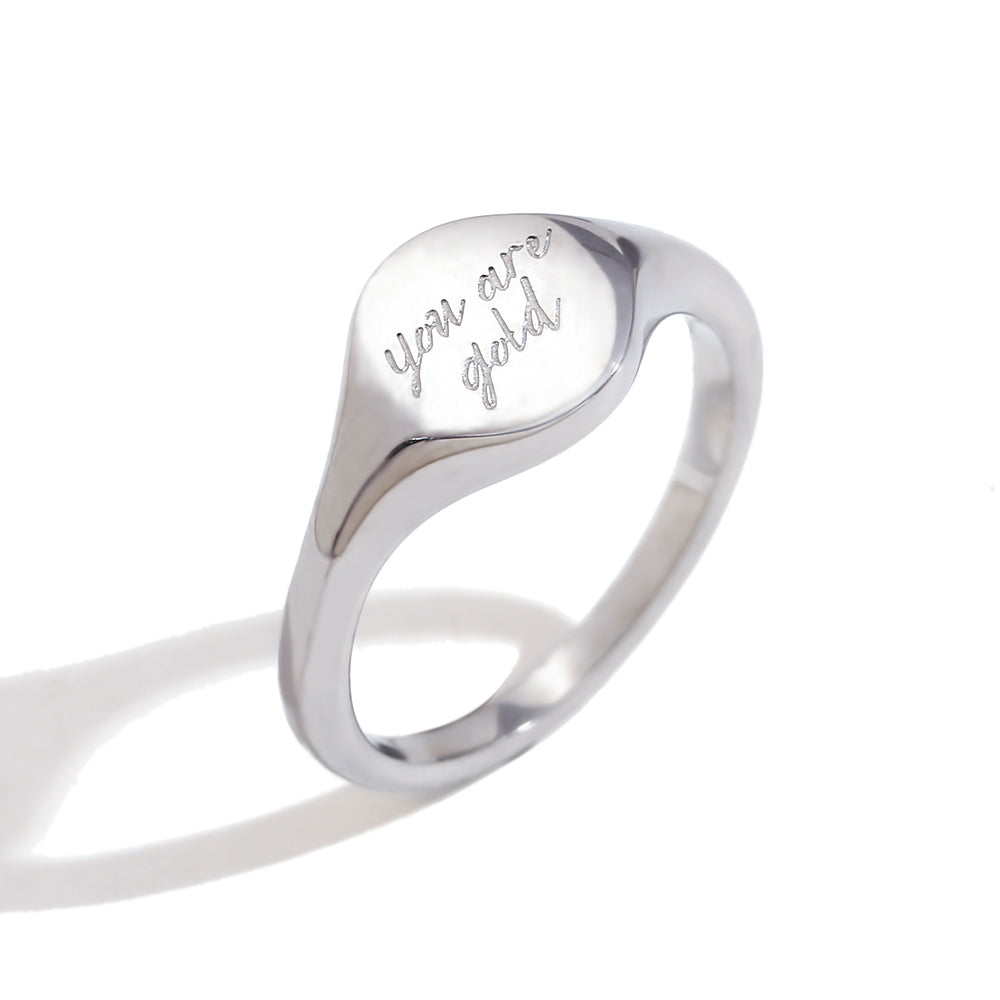 18k Gold LTJ You Are Gold Solid Stainless Steel Water Proof Rings