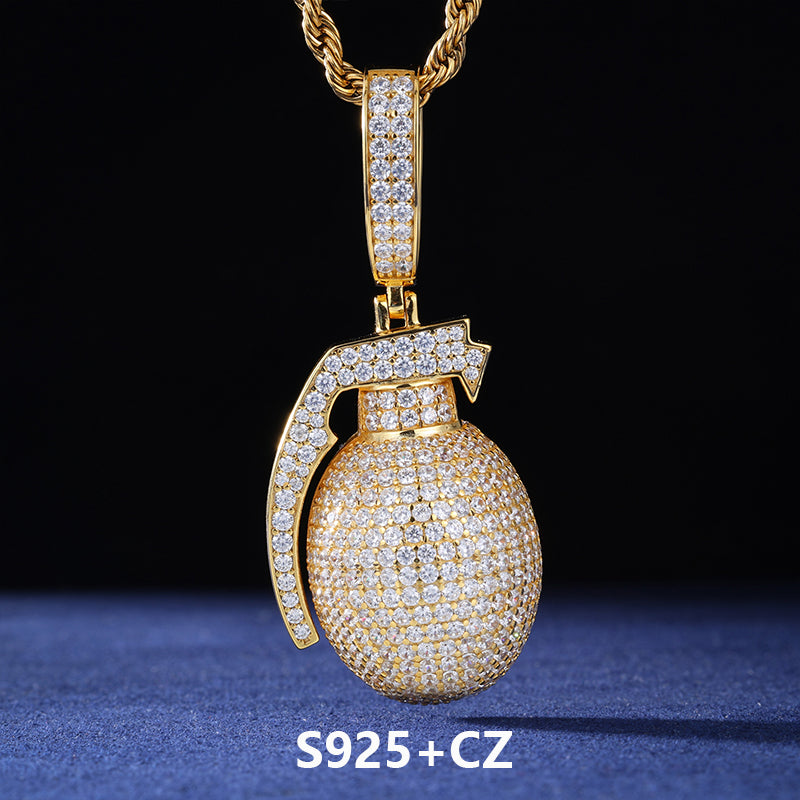Just Bombs | Moissanite Diamond Sterling Silver D Color Grenade Hip Hop Pendants