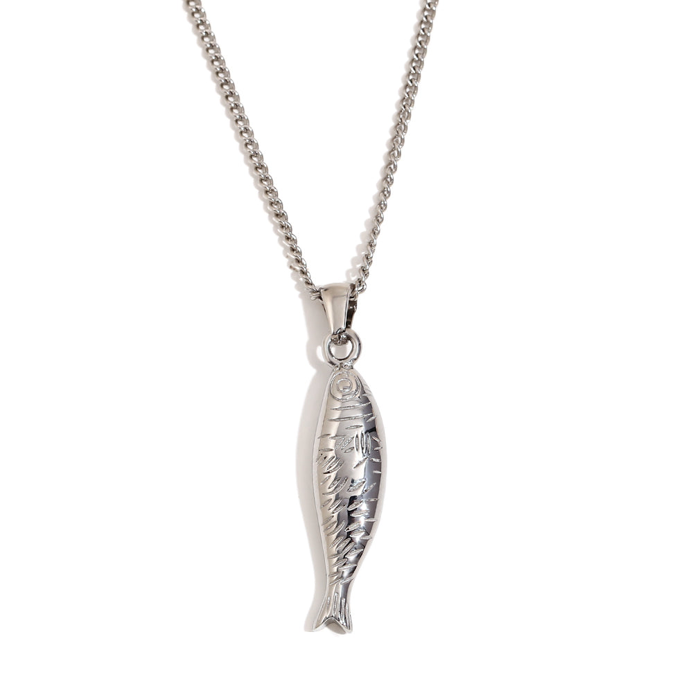 18k Gold 316L Stainless Steel Waterproof Cute Fish Pendant Charm Necklace