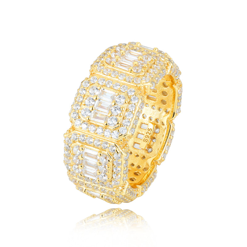 Shot Caller | Solid Silver 18k Gold Moissanite Diamond Luxury Hip Hop Mens Rings