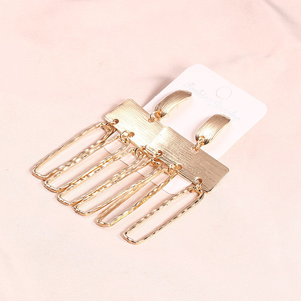 Ladies Exaggerated Personality Girl Gold Earrings Fashion Set