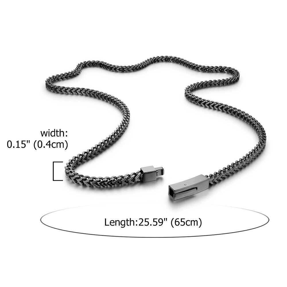 Mens Hip Hip No Fade Stainless Steel Franco Link Street Wear Chain Necklace