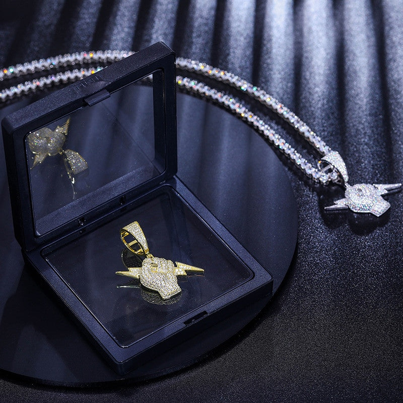 Strength Of A Warrior | Lightning Hand Genuine VVS Diamond Hip Hop Pendant