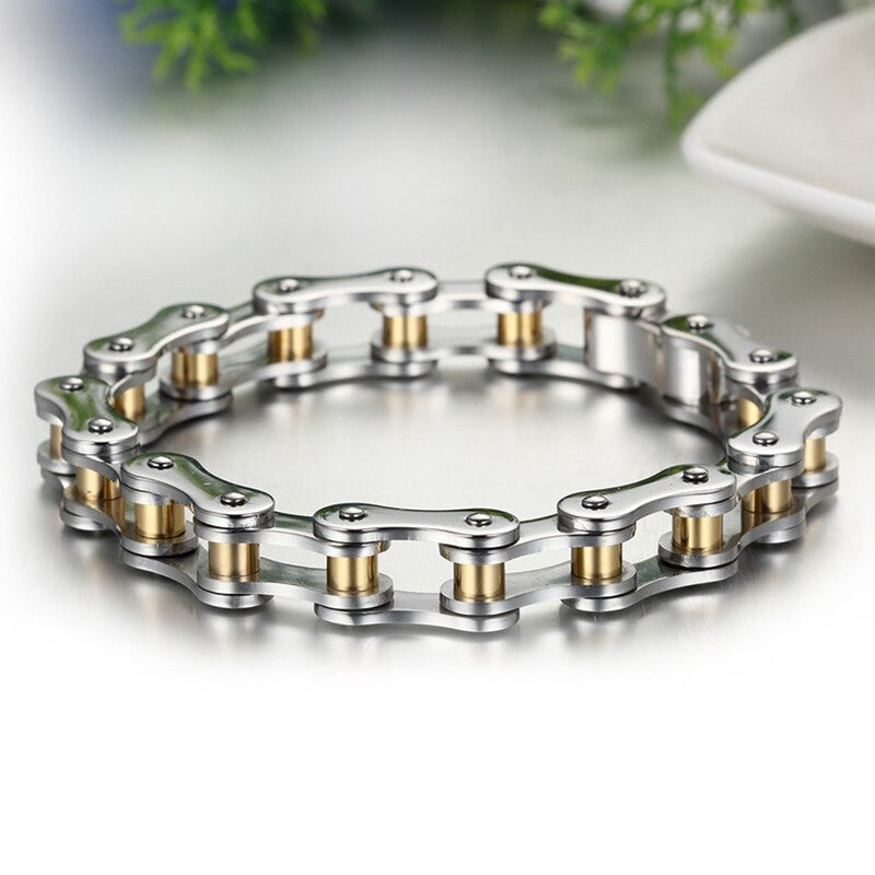 10mm Stainless Steel Wide Heavy Biker Bicycle Motorcycle Bling Chain Bracelets