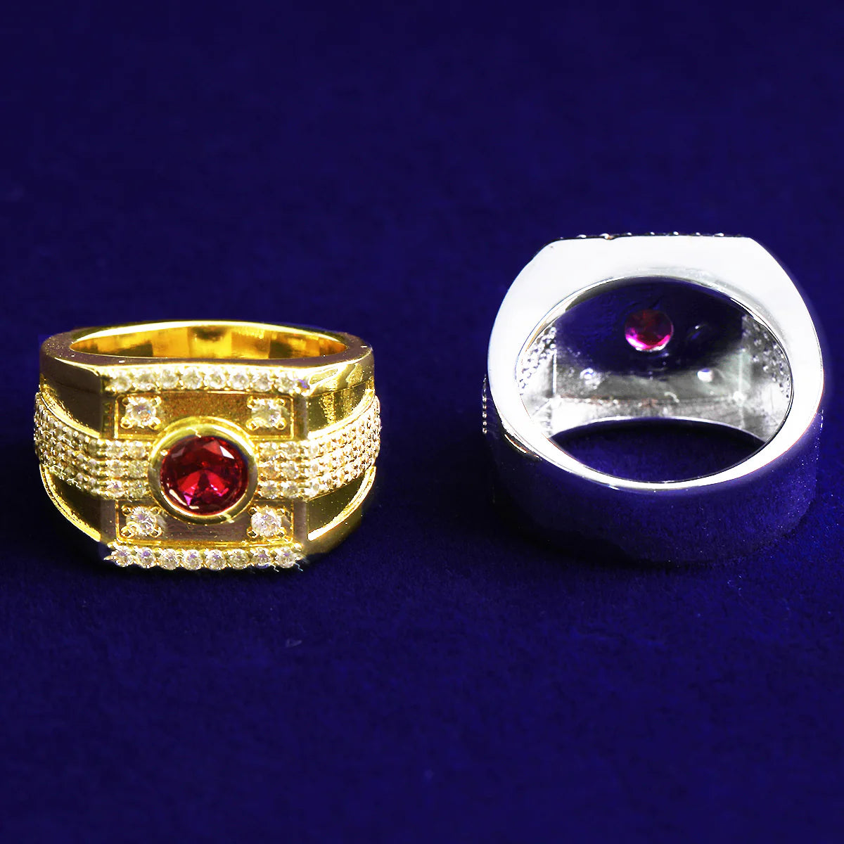 The Radiance | Luxury Iced Blinged Out Deep Set Gemstone Hip Hop Rings