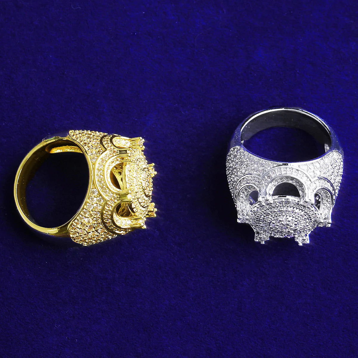 Domain of Kings | Kings Crown Iced Blinged Out VVS Diamond CZ Luxury Hip Hop Ring