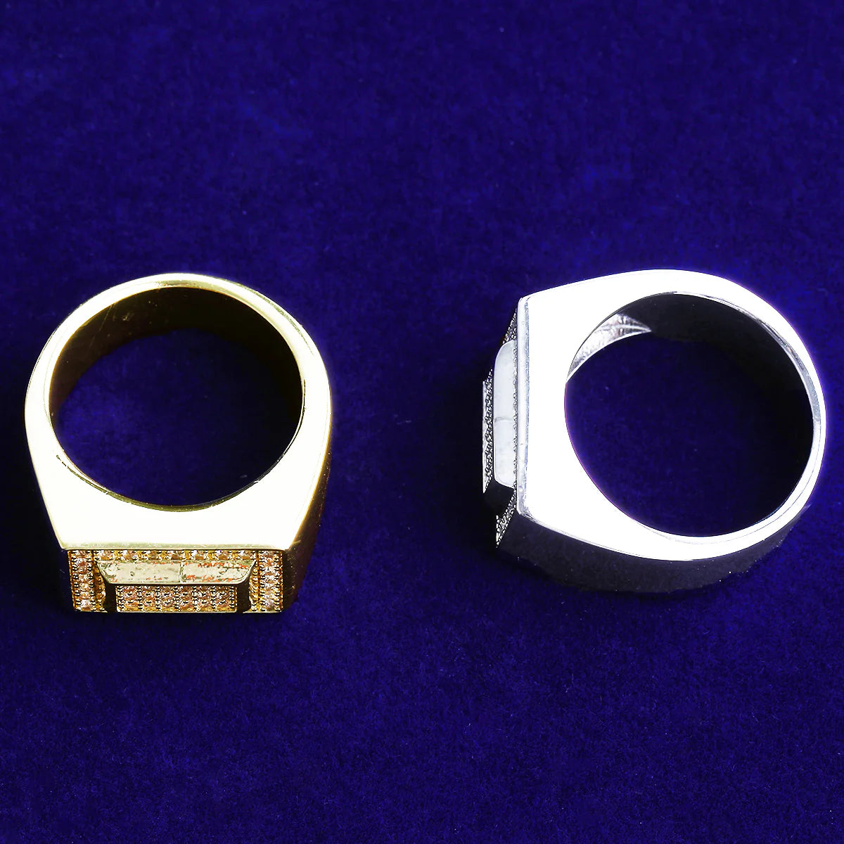 Gold Bars | Prong Set VVS Diamond CZ Luxury Hip Hop Rings