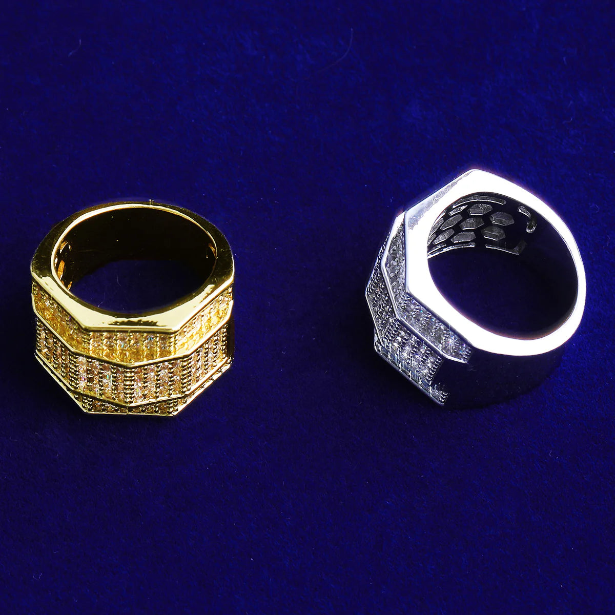 Carved Ice | Luxury 5AA+ VVS Diamond CZ Iced Blinged Out Men's Rings