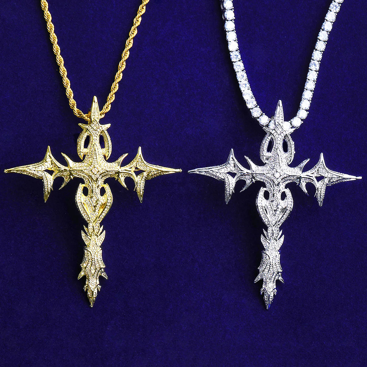 Galactic Cross | VVS Diamond CZ 5AA+ Luxury Iced Blinged Out Cross Pendant