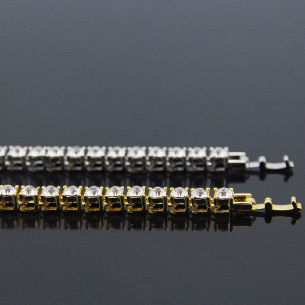 Men's Iced Out Simulated Diamond 1 Row Tennis Chain Bracelets