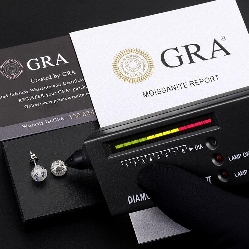 Solid 925 Sterling Silver Genuine VVS Lab Diamond Moissanite Disco Ball Bling Earrings