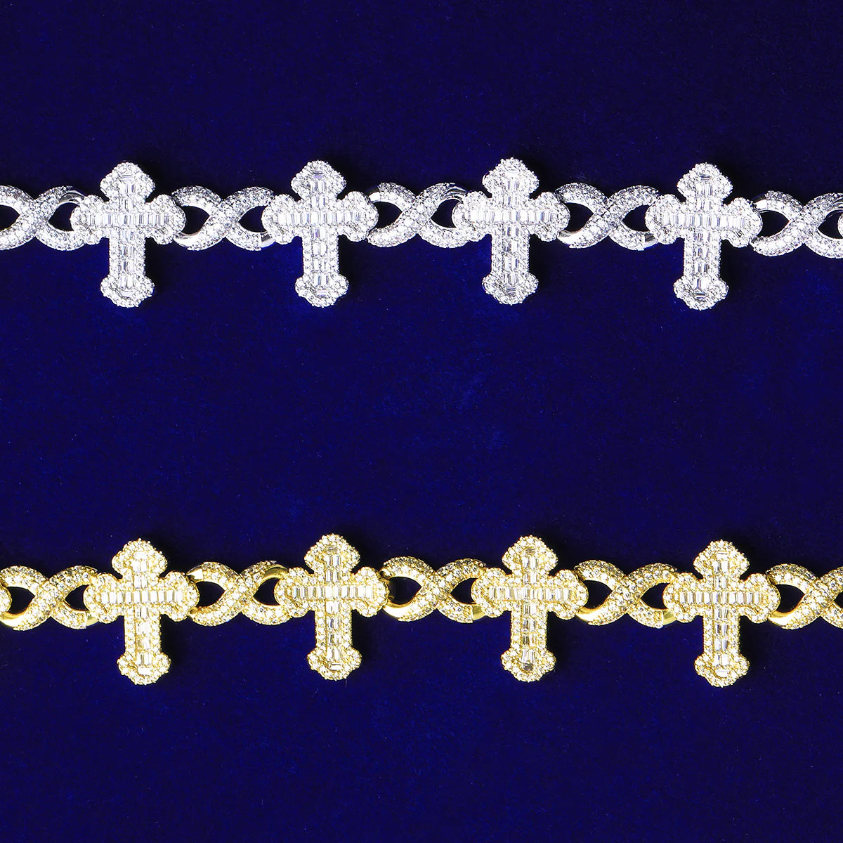 VVS Infinitum | VVS Diamond CZ Luxury Baguetter Infinity Cross Hip Hop Necklace