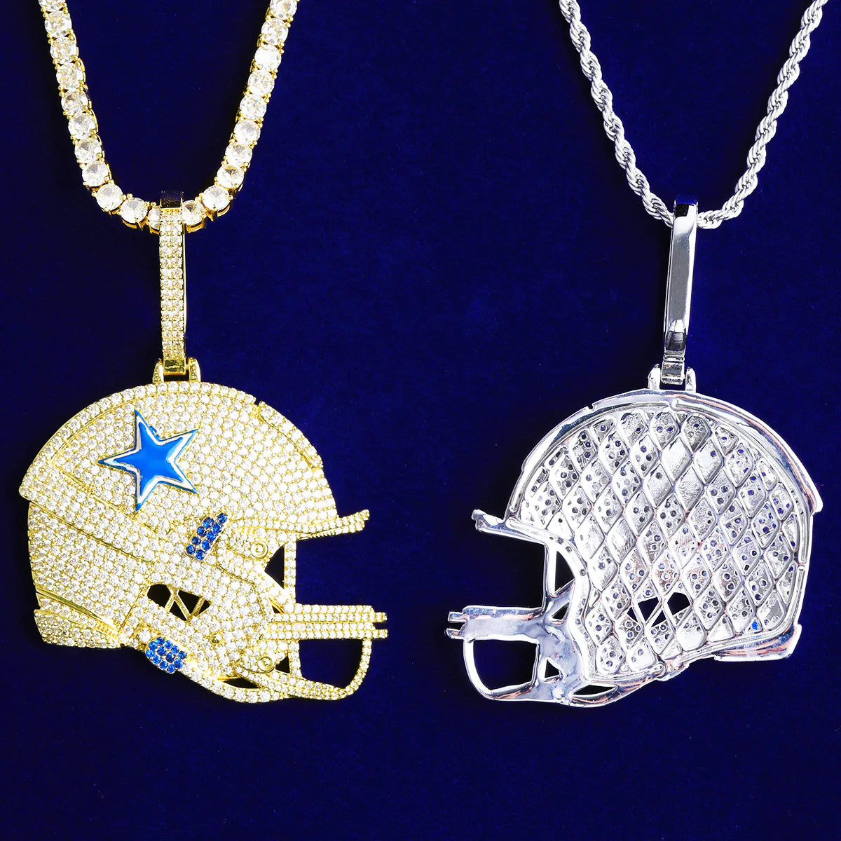 Americas Team | VVS Diamond CZ Football Helmet Hip Hop Luxury Pendant