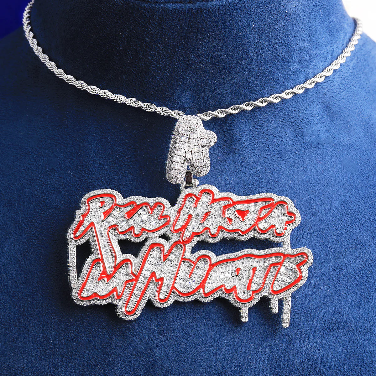 Iced Blinged Out Hip Hop Inspired Real Husta La Muerta Necklace Pendant