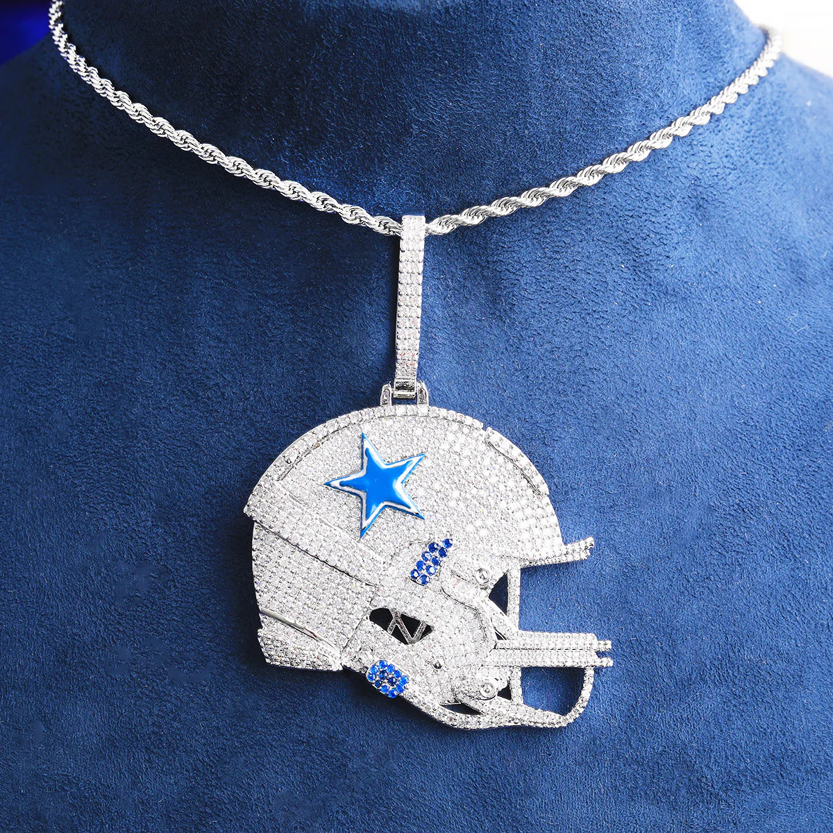 Americas Team | VVS Diamond CZ Football Helmet Hip Hop Luxury Pendant