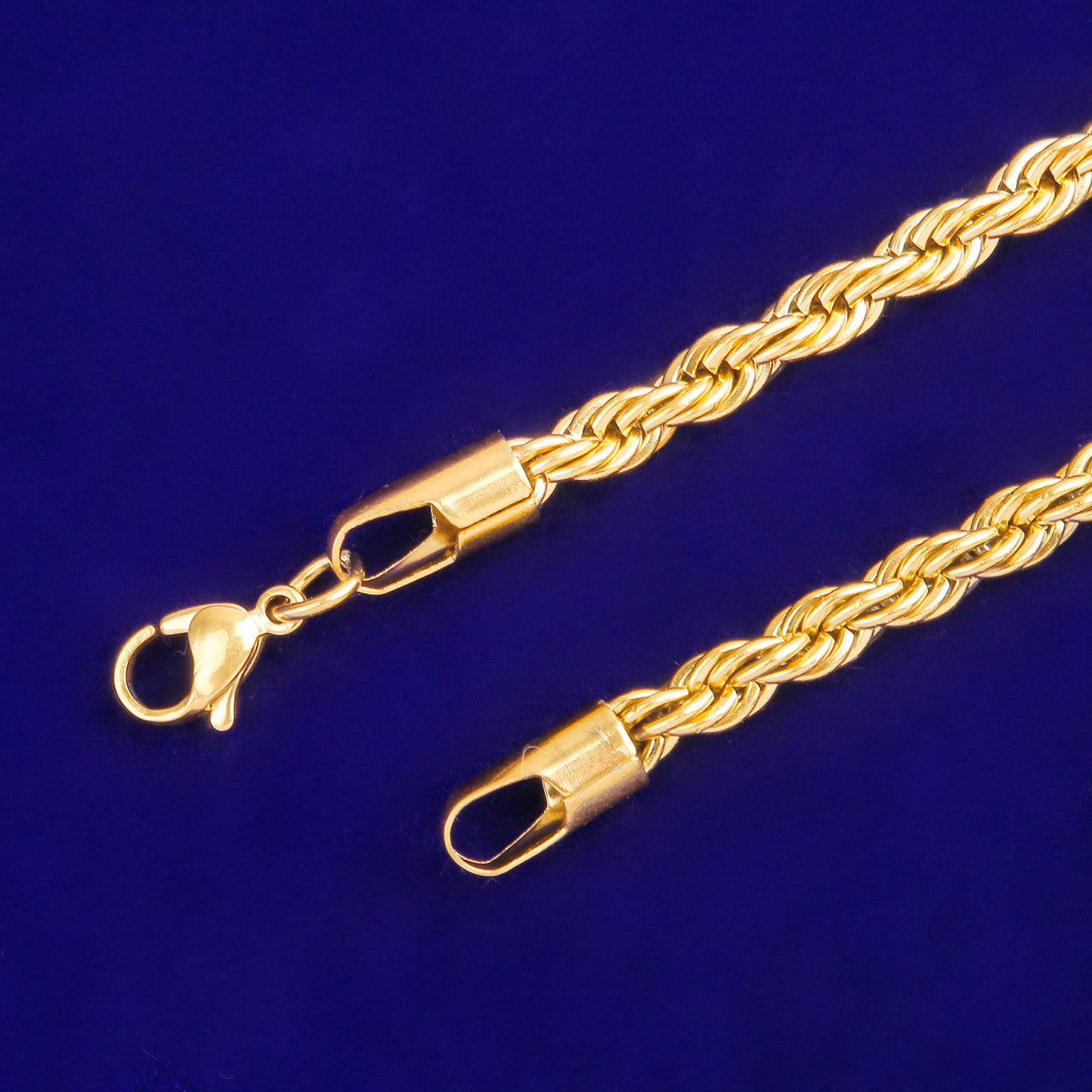 24k 925 Silver Rose Gold 5MM Rope Link Bling Street Wear Bracelets