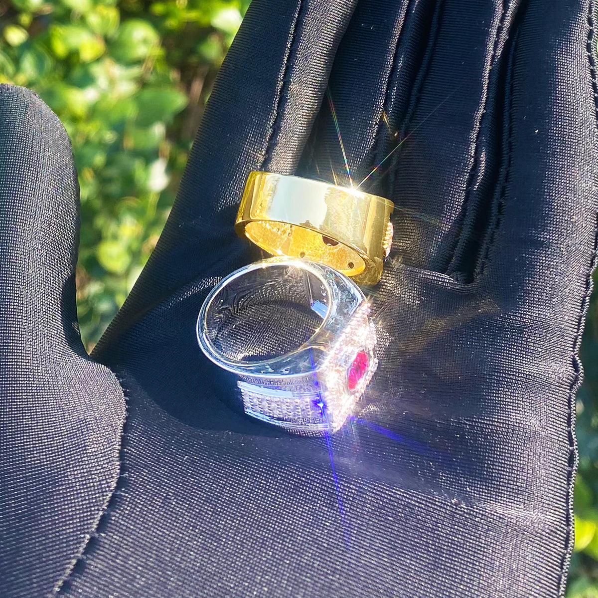 The Radiance | Luxury Iced Blinged Out Deep Set Gemstone Hip Hop Rings