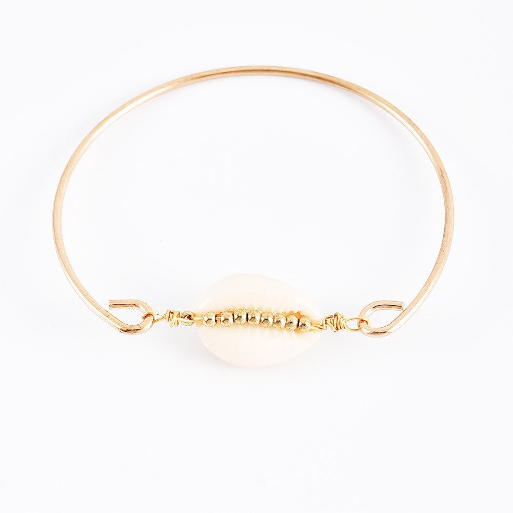 Boho Bangle Classic Shell Moon Natural Stone 6 Piece Bracelet Jewelry Set